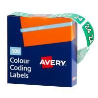 avery 43274 lateral file label side tab year code 24 25 x 38mm green box 500